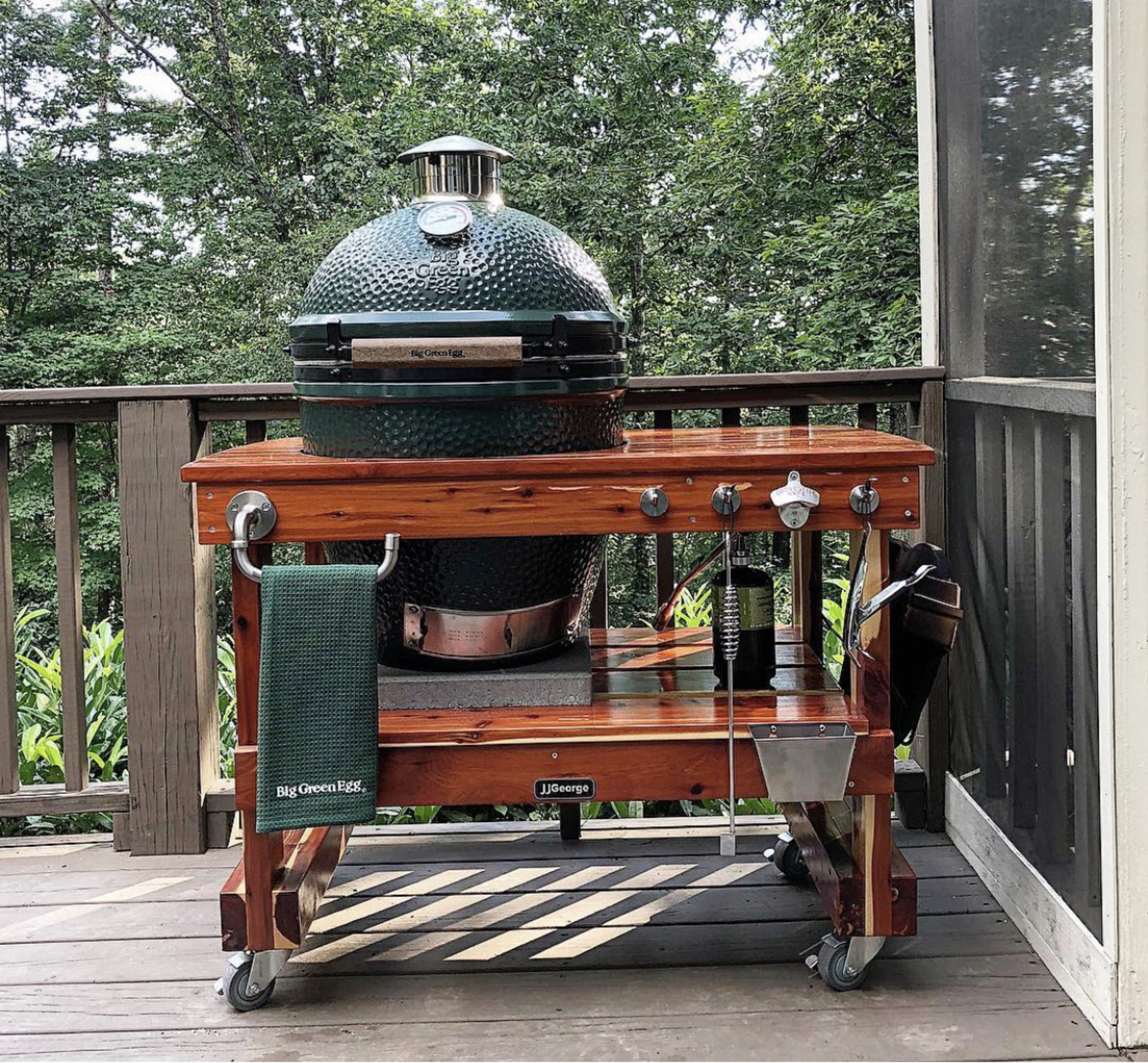 Building Your Big Green Egg Table, Best Wood For Outdoor Grill Table